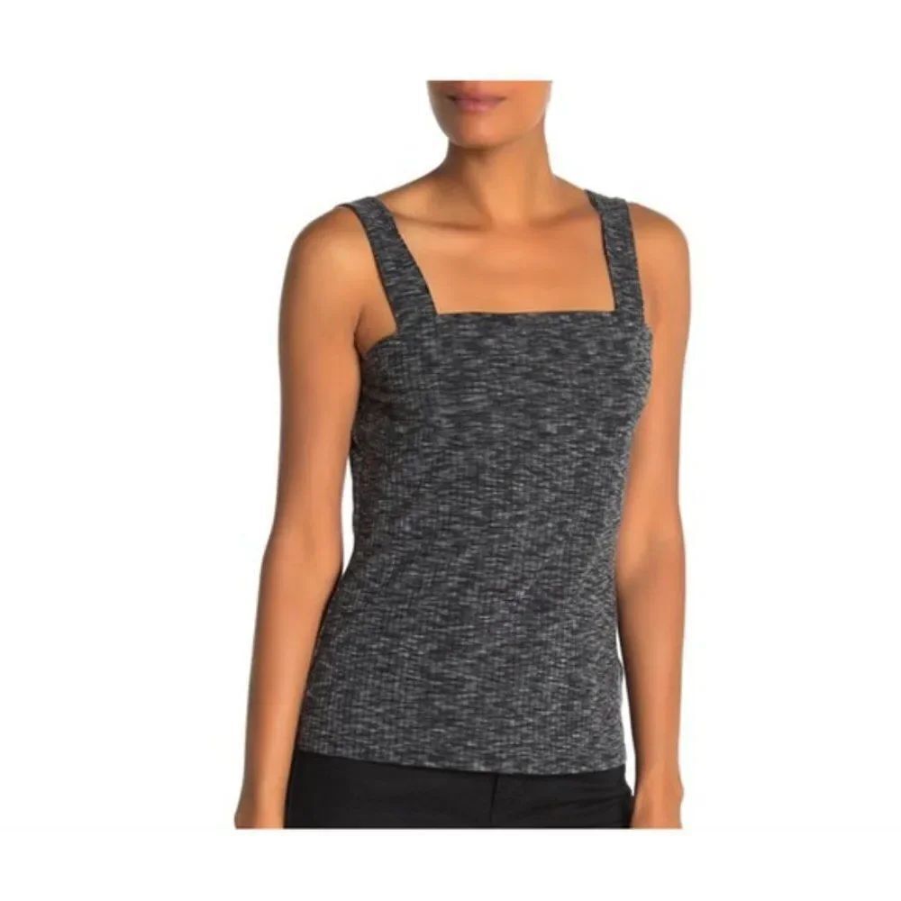 Bobeau Ribbed Marl Tank in Grey - NEW